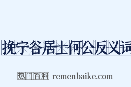 挽宁谷居士何公反义词是什么意思的图片